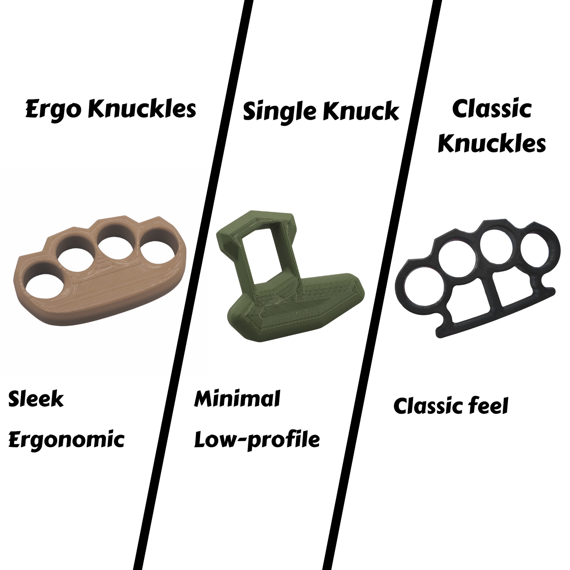 Misc - CF-KN-SL - Lightweight Brass Knuckle Puncher - Carbon Fiber - Silver  - Sharp Things OKC